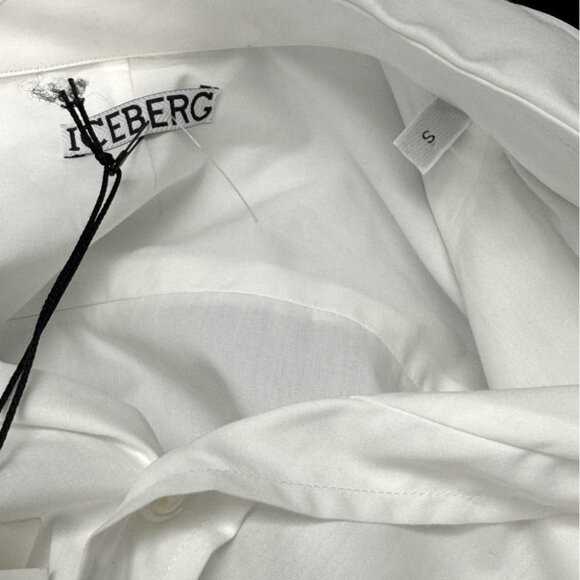 NWT Iceberg White Button Up Shirt With Abstract Print Size S - Picture 6 of 6